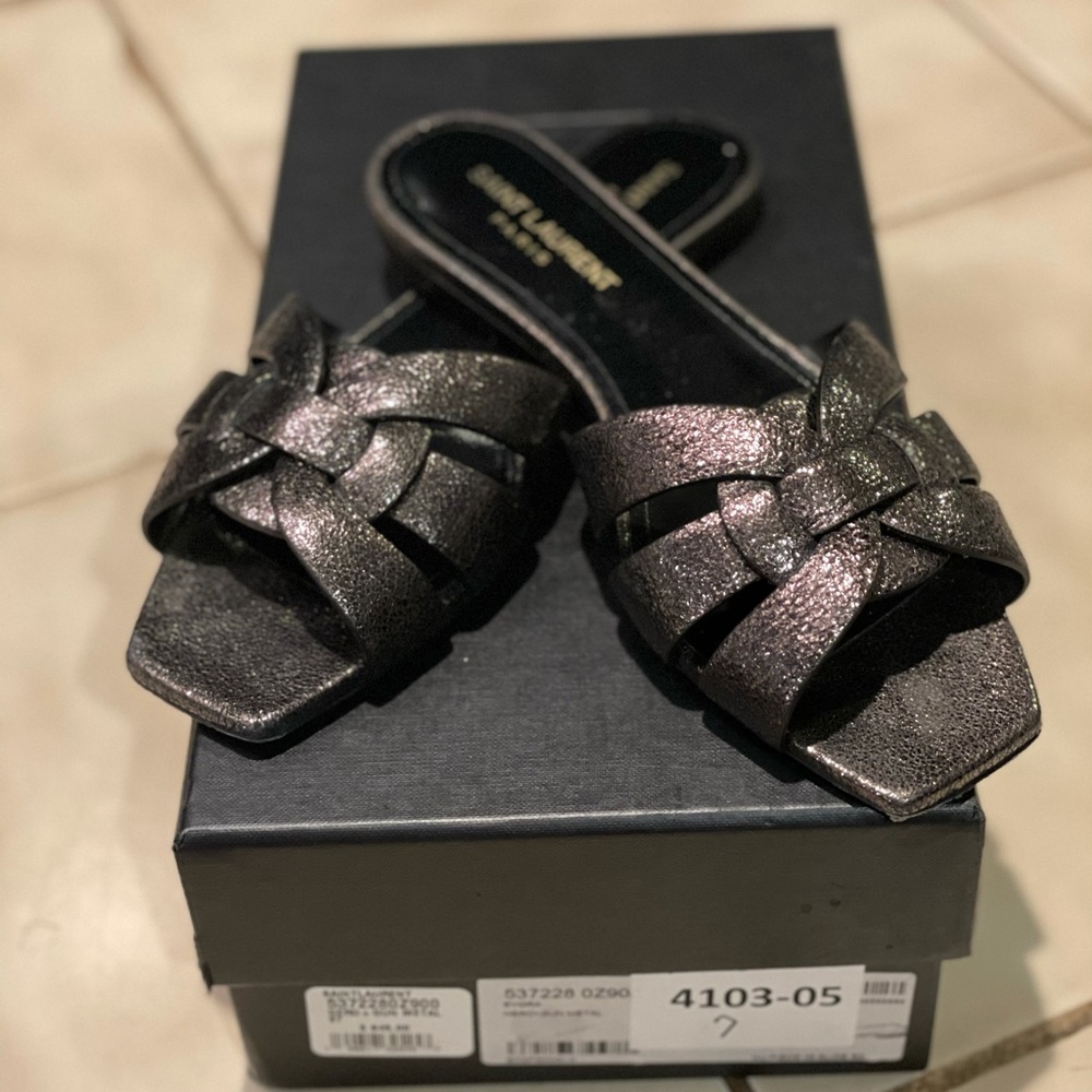 Saint Laurent Tribute Nu Pieds Slide Sandals